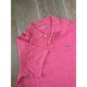 Vineyard Vines Polo Men’s Large Classic Fit Short Sleeve Cotton Pink